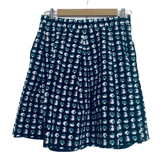 Banana Republic Geometric Watercolor Pleated Summer All Over Print Skirt Sz 2 - Picture 4 of 6